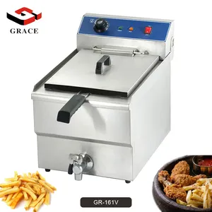 Kommerzielle Kartoffel chips 16L Edelstahl Single Tank Tabletop Elektrische Fritte use mit Korb