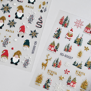 Décoration d'art d'ongles <span class=keywords><strong>de</strong></span> Noël 5D, autocollants pour ongles <span class=keywords><strong>de</strong></span> Noël, <span class=keywords><strong>sapin</strong></span> <span class=keywords><strong>de</strong></span> Noël, autocollants laser bronzés, flocons <span class=keywords><strong>de</strong></span> neige pour ongles - Product Image 3