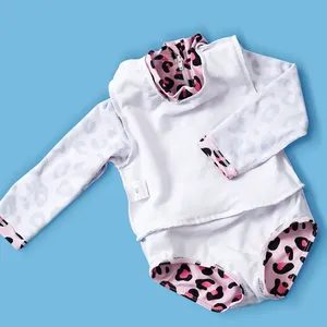 Vestido de banho personalizado para bebês meninas, roupa de banho estampada para meninas, maiô de verão para bebês meninas