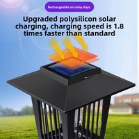 Lampe anti-moustiques solaire d'extérieur IP65 étanche, tue-insectes UV 365nm, éclairage décoratif pour jardin, patio, camping