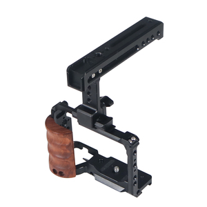 Nuevo Soporte de Cámara FEICHAO de Aleación de Aluminio con Asa Superior y Empuñadura Lateral de Madera para Sony <span class=keywords><strong>ZV</strong></span>-E10, Estabilizador de Video DSLR - Product Image 1