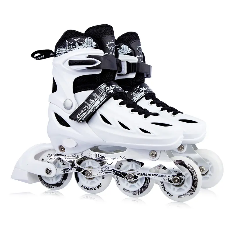 Hot sale custom adjustable inline roller skates light up 4 wheels skates inline durable hard boot patines free skate shoes