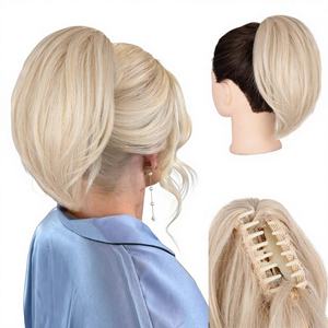 Extension de queue de cheval synthétique droite de 10 pouces avec pince à griffes pour femme (<span class=keywords><strong>couleur</strong></span> blond clair) - Product Image 1