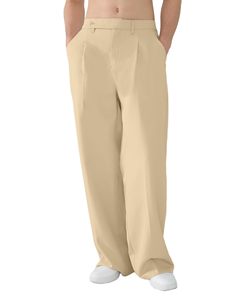 Pantalons habillés décontractés pour hommes, plissés, style old money, jambes larges, pantalons amples, coupe décontractée, pantalons <span class=keywords><strong>de</strong></span> <span class=keywords><strong>travail</strong></span> - Product Image 4