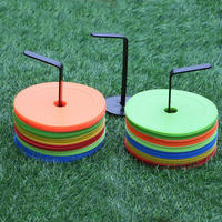 Conos Planos de PE Ecológicos - Paquete de 50, Set de Entrenamiento de Agilidad para Fútbol, Marcadores de Velocidad Multicolor para Ejercicios de Fútbol y Señalización de Campo