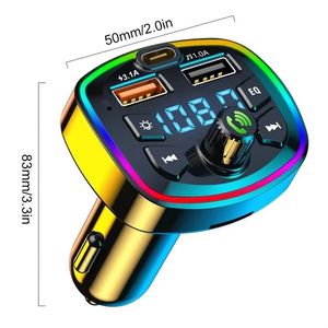 Q7 Wireless Car Charger FM Transmitter <b>Adapter</b> Dual <b>USB</b> PD Charger AUX Hands Free Car Fast Charger <b>Adapter</b> - Product Image 2