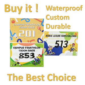 Dossard de course personnalisé, imperméable et durable pour le triathlon universitaire 1500M et le défi de loisirs en équipe pour débutants - Product Image 1