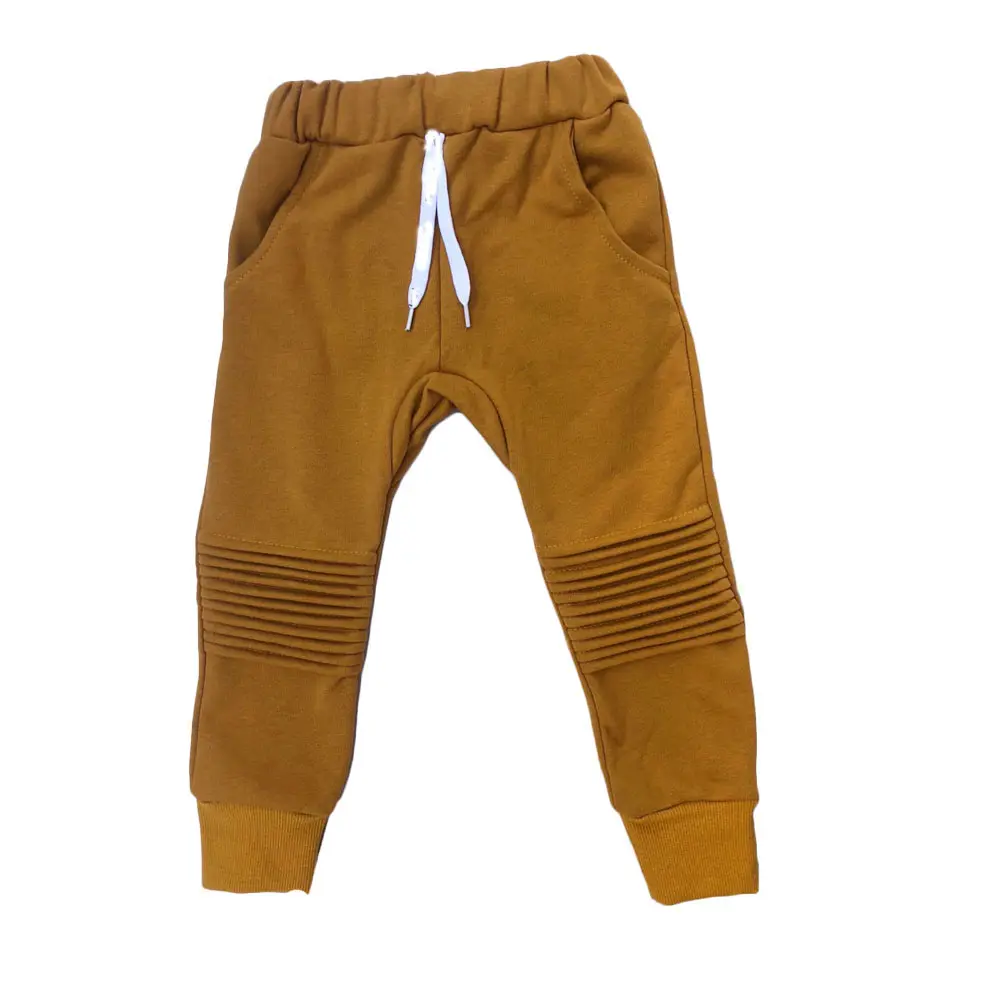 OEM fancy fall winter baby pants knit cotton solid color unisex boys and girls cool kids trousers