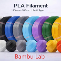 Filamen PLA Basic Original Bambu Lab 1.75mm Perak (10102)  Printer 3D Multicolor Bambu Lab X1 A1 P1 P2 H2D H2C