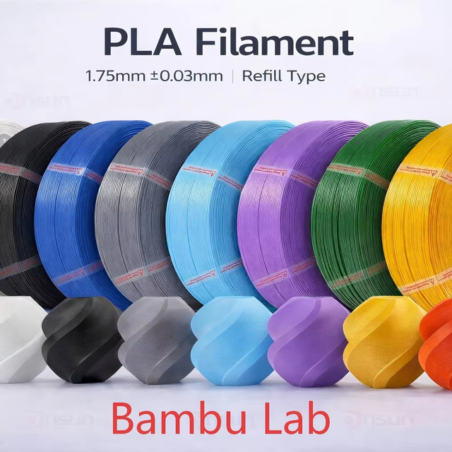 Bambu Lab Original PLA Basic Filament 1.75mm Silver (10102) Bambu Lab X1 A1 P1 P2 H2D H2C Multicolor 3D Printers