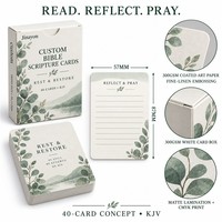 Cartes de prière dévotionnelles personnalisées avec des versets bibliques REST & RESTORE KJV, 57x87mm, lot de 40 cartes, cadeau chrétien