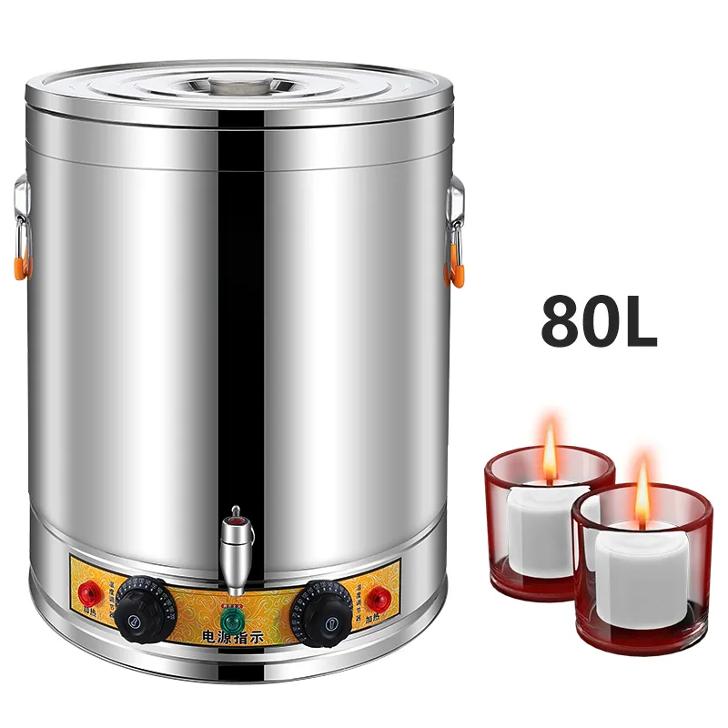 Calentador de cera de metal para derretir velas eléctricas de 80L para derretir cera perfumada y tartas o aceites de fragancia