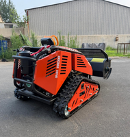 Tondeuse à gazon multifonctionnelle télécommandée pour usage commercial, avec fonctions de désherbage, de travail rotatif du sol et de creusement de fossés