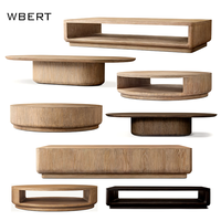 WBERT Table basse moderne de luxe en chêne Mulholland Plinth Design pour la maison de vie Hôtel Villa Style américain Bois massif