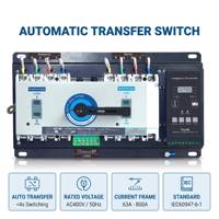 Saklar Transfer Otomatis Kelas CB YUYE ATS Saklar Daya Ganda 3P 4P 100A 250A 630A untuk Sistem Tenaga Industri