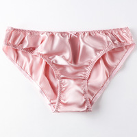 Ropa interior de seda 100% para mujer, bragas transpirables de talla grande, 10 colores