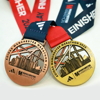 HyperCrafts Fabrik Großhandel 10K Finisher-Medaillen Maßgefertigte Metall-Marathon-Laufmedaillen mit Band