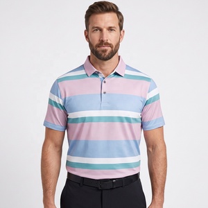 <span class=keywords><strong>Camiseta</strong></span> Polo para <span class=keywords><strong>Hombre</strong></span>, Nueva Colección al por Mayor, Personalizable <span class=keywords><strong>con</strong></span> <span class=keywords><strong>Bolsillo</strong></span>, Poliéster y Elastano, Estampado a Rayas, <span class=keywords><strong>Manga</strong></span> <span class=keywords><strong>Corta</strong></span>, para Golf - Product Image 1