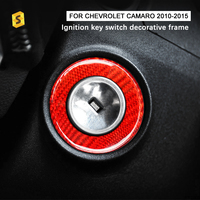 ShaSha araba iç aksesuarları Trim karbon Fiber kontak anahtarı Chevrolet Camaro 2010-2015 için dekoratif çerçeve