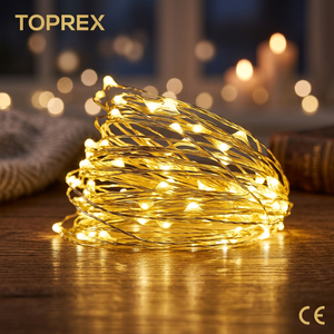 Guirnalda de Luces LED de Alambre de Cobre, Impermeable, Segura al Tacto, Fácil de Desenredar, Luz Blanca Cálida, Decoración Navideña para Caja de Regalo - Product Image 1