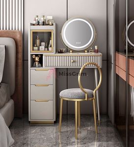Modern LED Işıklı Aynalı Makyaj Masası, Banyo ve Yemek Odası Güzellik Salonu için Panel Tasarımlı - Product Image 4