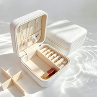 Boîte de rangement pour colliers miniatures personnalisée, boîte à bijoux en cuir PU, étui d'emballage, rangement pour boucles d'oreilles, petite boîte à bijoux de voyage de luxe