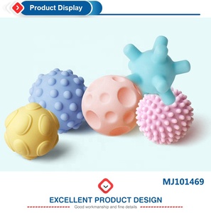 Pelota de plástico de goma suave para bebé, juguete sensorial texturizado, mordedor, agarre táctil, juego de bolas de silicona con 10 Uds. - Product Image 3