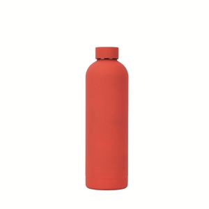 350ML 500ML 750ML 1000ML Gourde isotherme anti-rouille en acier inoxydable 304 à col étroit avec surface en caoutchouc pour montage sur véhicule, impression personnalisée - Product Image 5