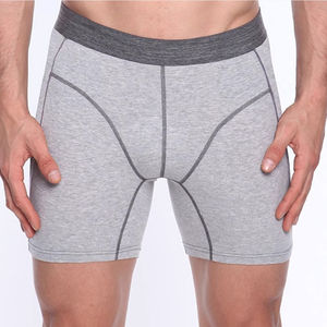 Label privé Boxer slip gris longue jambe Sport Gym Fitness double poche coton hommes caleçons et boxeurs pour hommes de haute qualité - Product Image 1