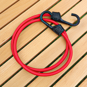 Cuerda elástica de amarre con gancho de 3 m, polipropileno rojo, para equipaje, camping al aire libre - Product Image 2