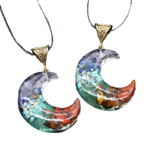 Collier pendentif en cristal d'orgone naturel 7 chakras, énergie <span class=keywords><strong>de</strong></span> guérison, <span class=keywords><strong>orgonite</strong></span>, pierre <span class=keywords><strong>de</strong></span> méditation, bijoux pour hommes et femmes - Product Image 1