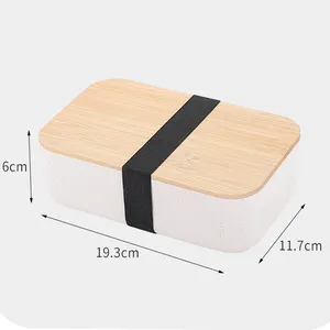 Rpet Melamine reusable PLA plastic lunch box with natural bamboo lid