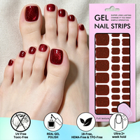 Autocollants pour ongles de pieds DIY à domicile, finition scintillante, sans besoin de durcissement, décalcomanies de vernis gel à séchage rapide