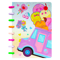 Carnet de notes A5 personnalisé avec impression, couverture rigide en cuir, pour étudiants, enfants, filles, couverture colorée 3D motif cupcake dessert, 80 g/m²