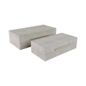 Boîtes de rangement décoratives en similicuir avec couvercle pour bijoux et objets de souvenir, décoration intérieure, design rectangulaire élégant - Product Image 1