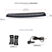 Barre lumineuse d'avertissement d'urgence LED pour vitre arrière de 96 cm |   10 modules LED pour feux stroboscopiques de pare-brise avec supports de montage