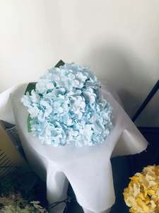 Q-1466 Vente en gros de fleurs artificielles d'hortensia bordeaux à grandes têtes, et de buissons d'hortensia bleus - Product Image 6