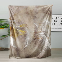 Jeté en peluche ultra doux et moelleux pour la décoration intérieure des quatre saisons, couverture en fausse fourrure à imprimé 3D de plumes de paon