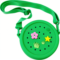 CHINFAI Sacs à bandoulière et pochettes en silicone tendance 2026 avec fermeture éclair pour enfants, sacs de plage en caoutchouc mignons pour filles, sacs à main Jibbitz