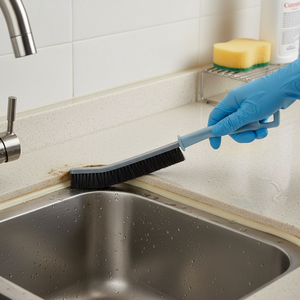 Brosse de nettoyage écologique à long manche en nylon pour sols de cuisine, carrelages et joints en PP, nettoyage en profondeur des carreaux - Product Image 3
