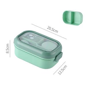Yüksek kaliteli PP plastik bölünmüş yemek kutusu 2 bölme taşınabilir gıda konteyner öğle yemeği depolama ve hediye kullanımı için kapaklar ile - Product Image 4