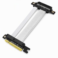 Kabel Riser PCIe5.0 X8 32GB/s Kabel Ekstensi Kecepatan Tinggi untuk Kartu Komputasi AI GPU, Adaptor PCI-E5.0 X8 ke X8 untuk Rig Penambangan Server