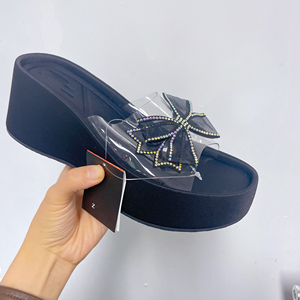 Sandales Mule Compensées Babouches ZA pour Femme à <span class=keywords><strong>Talon</strong></span> Haut, Plateforme et Semelle Épaisse, Bande Transparente - Product Image 2