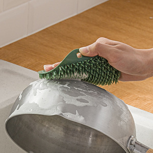Silicone Dishwashing <b>Brush</b> Pine Lime Color For Pot <b>Scrubbing</b> Kitchen Cleaning - Product Image 1