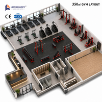 Paquete Completo de Equipos de Gimnasio Directo de Fábrica, 350 m², Entrenamiento de Fuerza Comercial, Máquinas de Cardio y Pesas Libres
