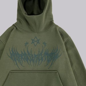 Custom Vintage Wash Hoodie Hombres Sudadera con capucha Impreso Reflectante 100% Algodón Deportes Sudadera con capucha - Product Image 2