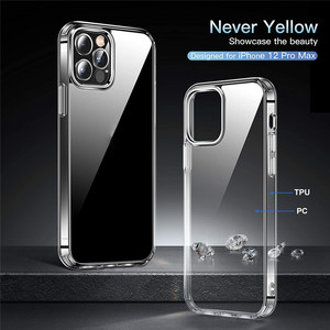 Per il <span class=keywords><strong>iPhone</strong></span> di Apple <span class=keywords><strong>12</strong></span> 11 XS Crystal Clear Molle Del Respingente di TPU Duro Posteriore del PC Rinforzato Angolo Assorbimento Degli Urti Anti-Giallo Sottile Della Copertura - Product Image 5