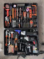 Kits d'outils multifonctions sans fil : perceuse, meuleuse d'angle, boîtes à outils en plastique
