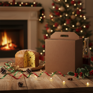 10pcs Brown Leather Effect Graphics Small Square <b>Christmas</b> <b>Gift</b> <b>Boxes</b> Panettone Holder Bottle Briefcase <b>Christmas</b> <b>Gift</b> Set Rigid - Product Image 3