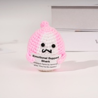 Jouets en peluche requin en crochet faits à la main pour le soutien émotionnel, mignons, tricotés, couture et tissage, décoration d'intérieur, cadeaux avec cartes de message positif